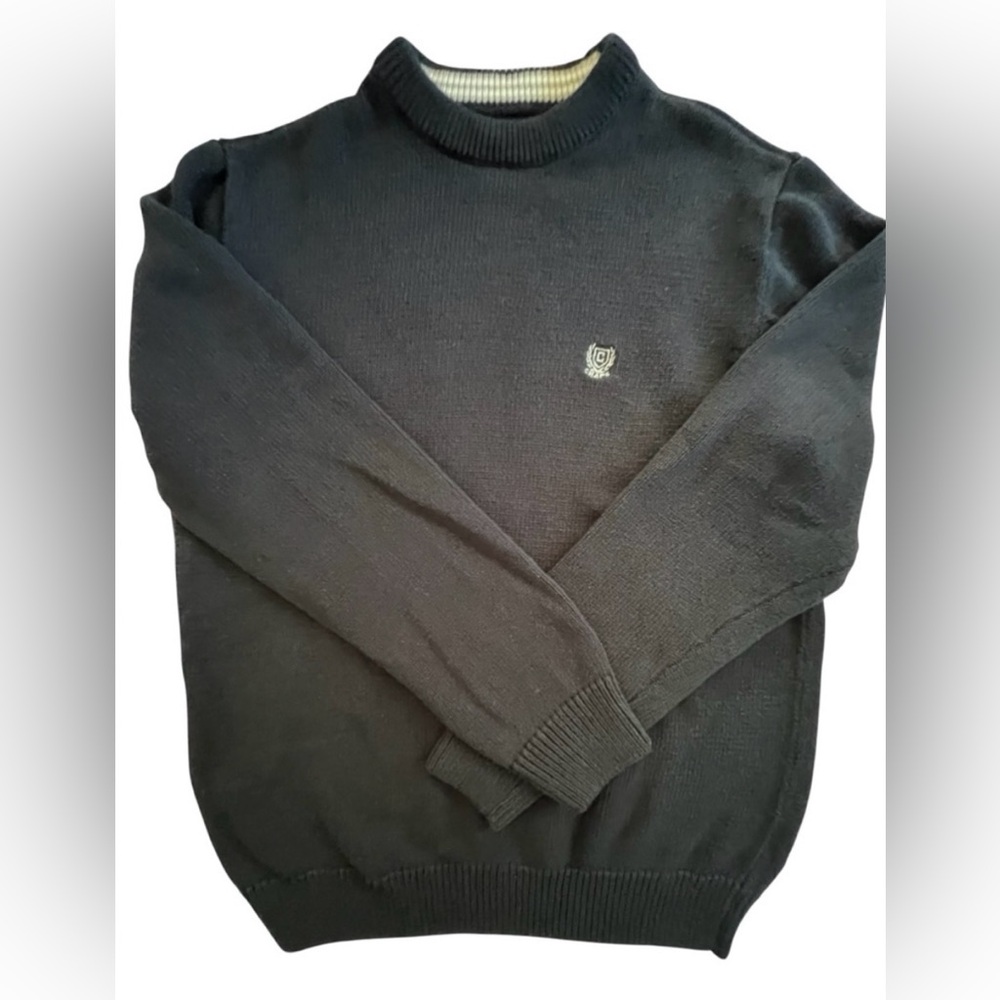 Chaps Men's NWT Dark Blue 100% Cotton Crewneck Sweater, Size M